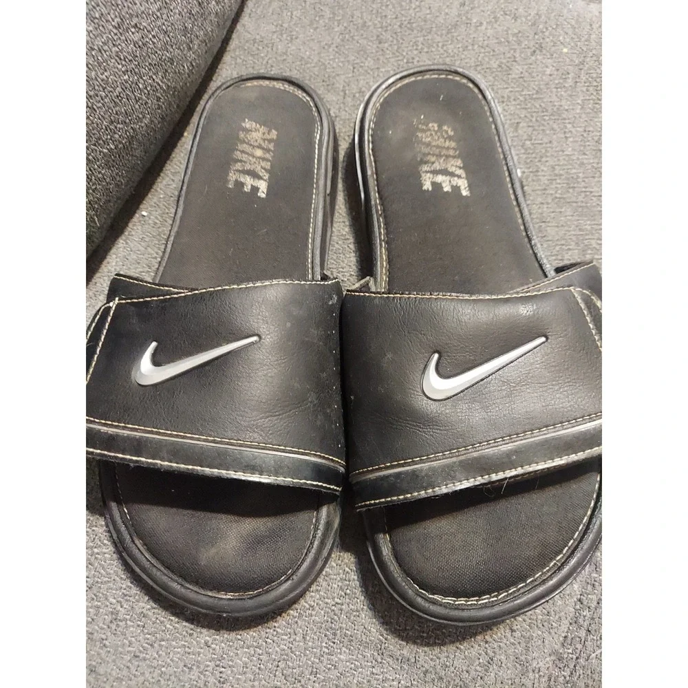 Nike COMFORT Slide 2 Sandal Men's Size 11 Black/Metallic Silver Y2K Shoe Pool